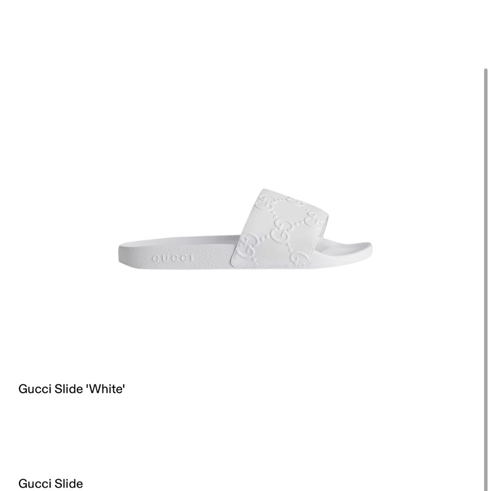 white gucci slides